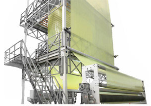 Wide-width blown film line
